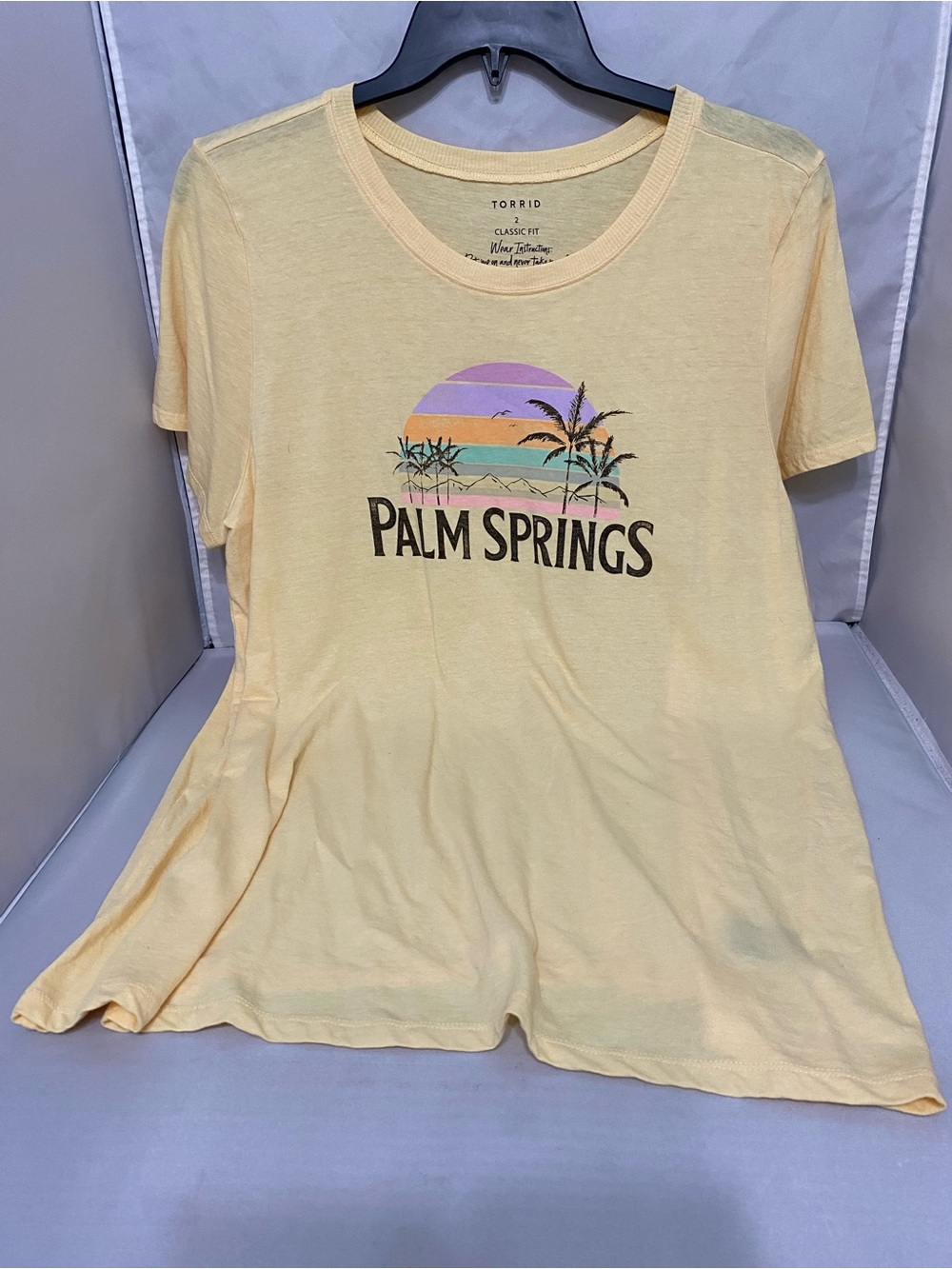 torrid Yellow Palm Springs Graphic Tee with Sunset Print